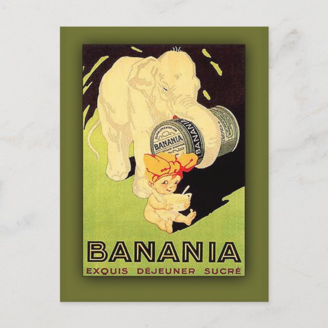 Banania Exquis Dejeuner Sucre Art Card Postkarte (Vorderseite)