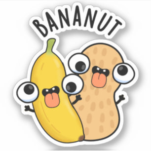 Bananut Funny Fruit Banana Pun Aufkleber