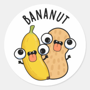 Bananut Funny Fruit Banana Pun Runder Aufkleber