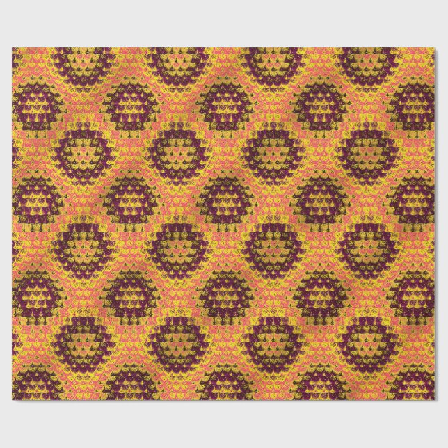 Banarasi Sari-Muster Geschenkpapier (Flach)