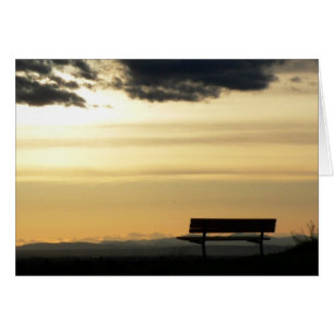 Banc à la carte de coucher du soleil