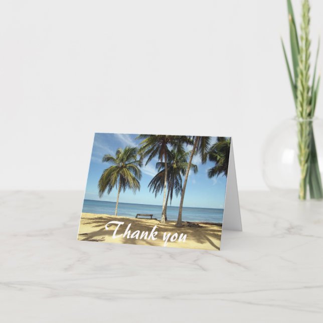 Banc sur Carte de remerciements de plage (Devant)