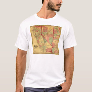 Bancrofts Karte von Kalifornien, Nevada, Utah T-Shirt