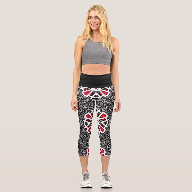 Band 16 Kaleidoskop Art 1 Capri Leggings (Vorderseite)