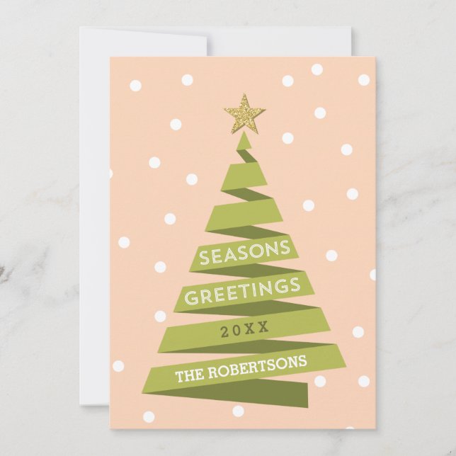 Band-Baum-Feiertags-Karte Feiertagskarte (Vorderseite)