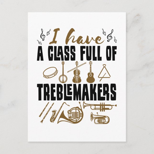 Band Director Teacher Class Full of Treblemakers Postkarte (Vorderseite)