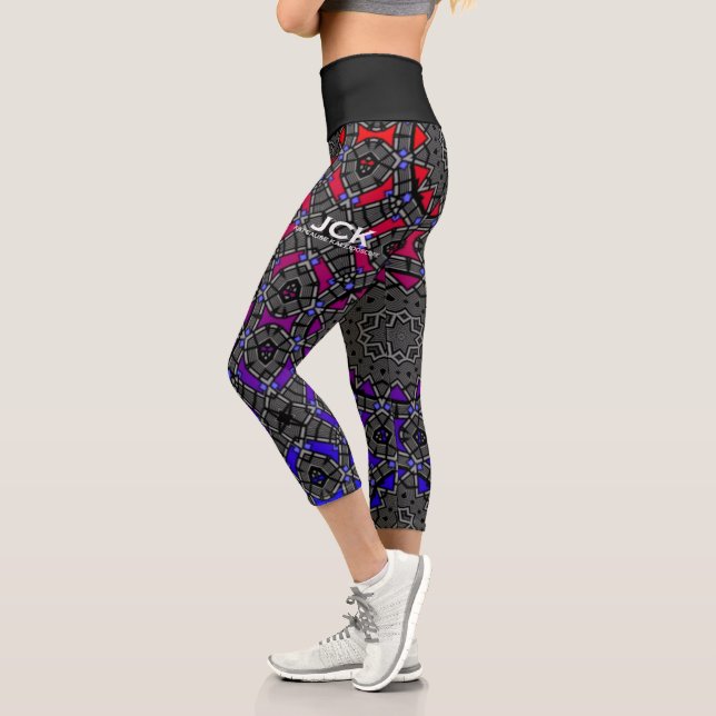Band dreizehn Kaleidoskop Kunst dreizehn Capri Leggings (Links)