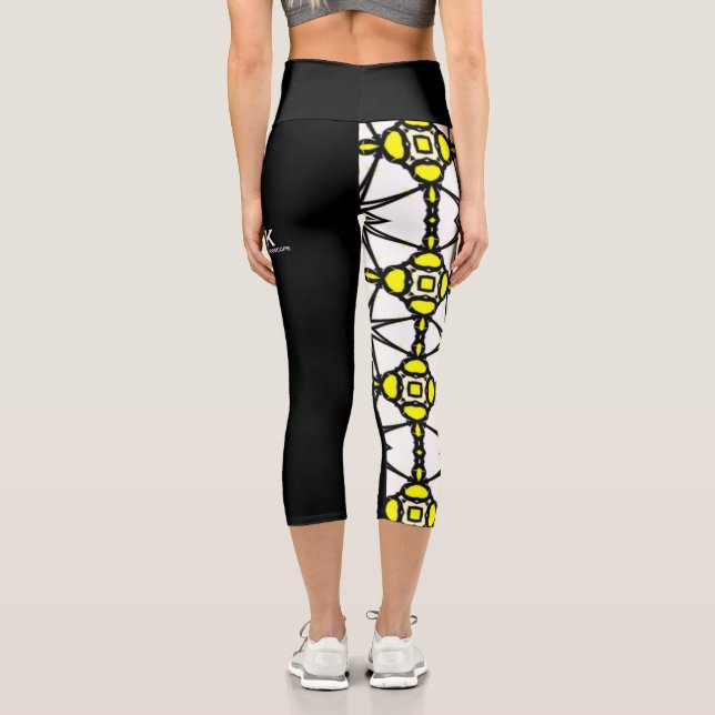 Band eins Kaleidoskop Art sechzehn Capri Leggings (Rückseite)