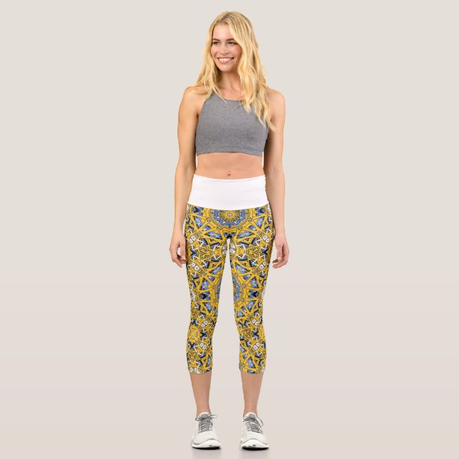 Band elf Kaleidoskop Art 8 Capri Leggings (Vorderseite)