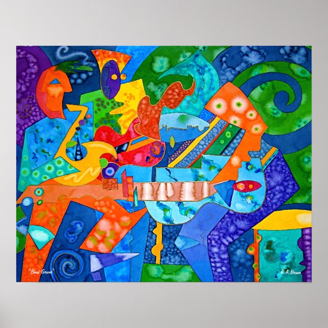 "Band Groove" Original painting by R.A.Brown© Poster (Vorne)
