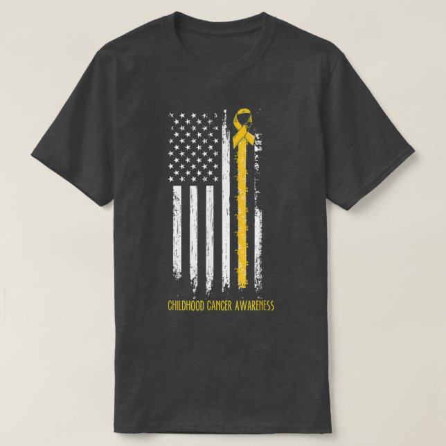 Band in einer Flagge, Krebsbewusstsein bei Kindern T-Shirt (Design vorne)