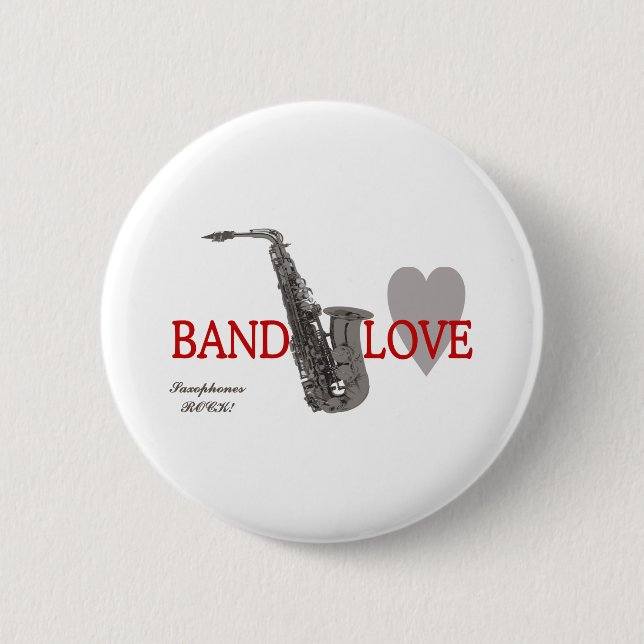 Band Liebe/Saxophon Button (Vorderseite)