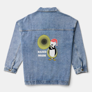 Band-Mama Baby-Pinguin spielt Tuba Jeansjacke