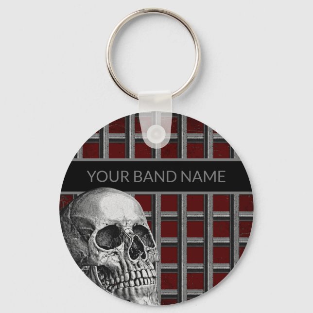 Band Merch Individuelle Name Rock Skull Metal Musi Schlüsselanhänger (Vorderseite)