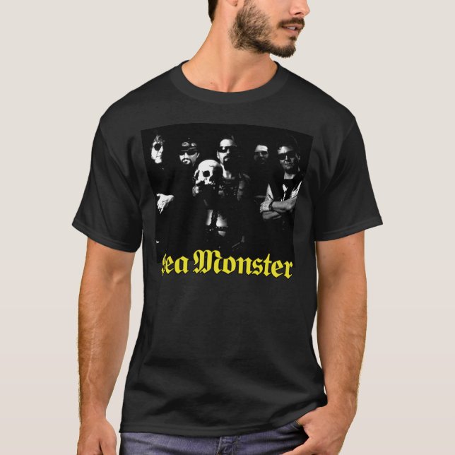 Band mit dem Logo "Skull and Sea Monster" (Schwarz T-Shirt (Vorderseite)