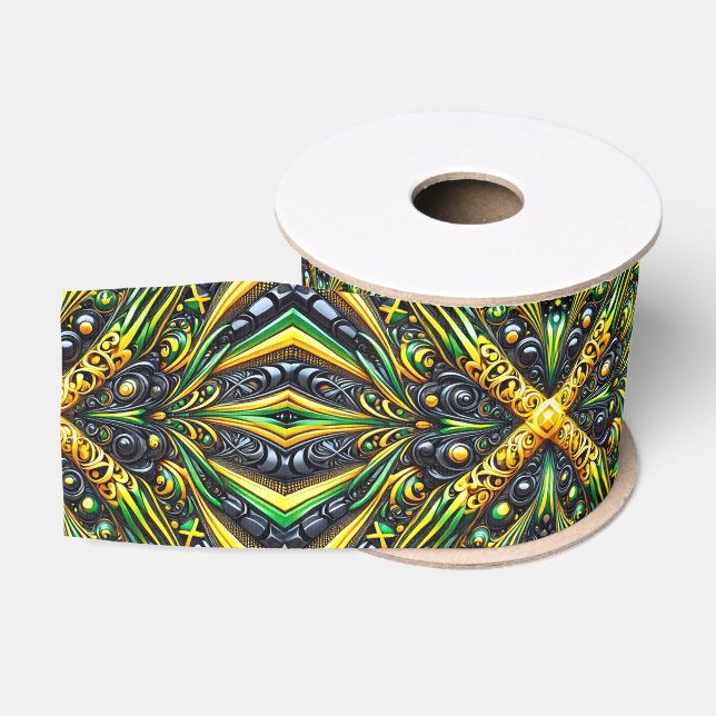 Band mit jamaikanischen Farben Ripsband (Spule)