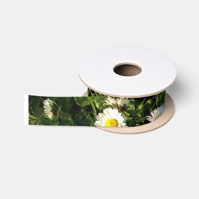 Band mit wildem Blumenbild Satinband (Spule)
