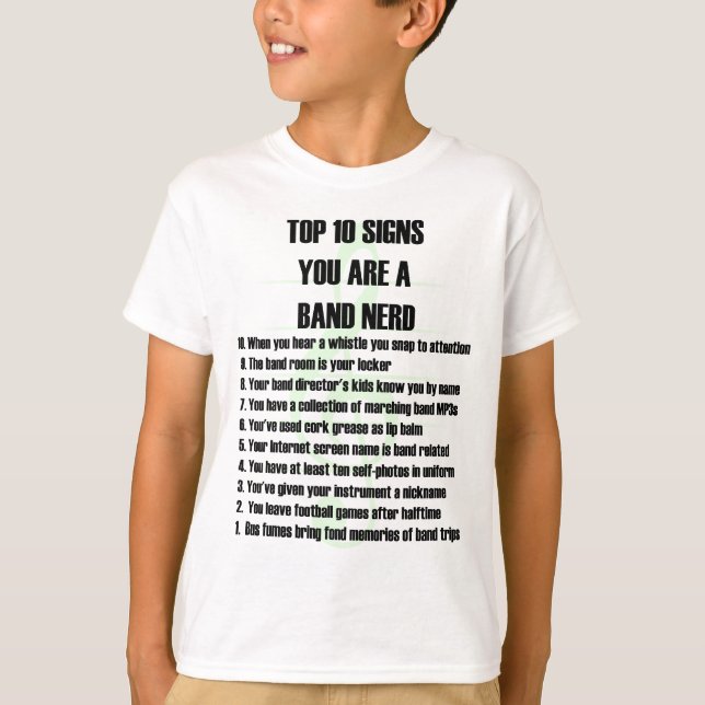 Band-Nerd-Spitze 10 T-Shirt (Vorderseite)