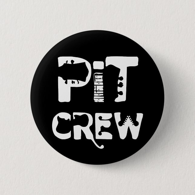 Band Pit Crew Musikalischer Text Button (Vorderseite)