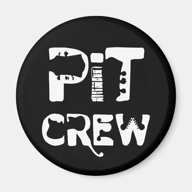 Band Pit Crew Musikalischer Text Magnet (Vorne)