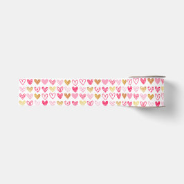 Band - Rosa und goldene Liebe Herz Ripsband