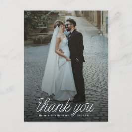 Band-Schrift Minimalistische Hochzeitsfoto  Postkarte