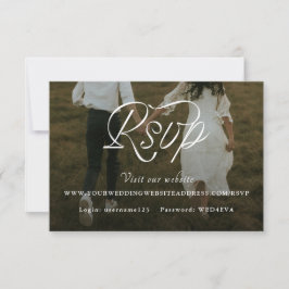 Band Schrift Minimalistische Hochzeitsfoto RSVP Karte