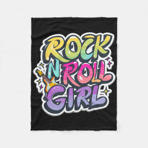 Band-Shirts für Kinder Rock'n'Roll Girl Rock and R Fleecedecke