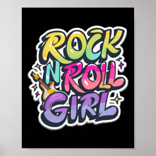 Band-Shirts für Kinder Rock'n'Roll Girl Rock and R Poster