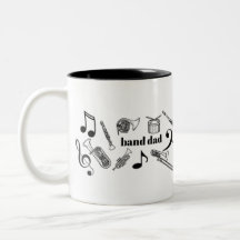Band-Vater - Tasse - Schwarz & Weiß