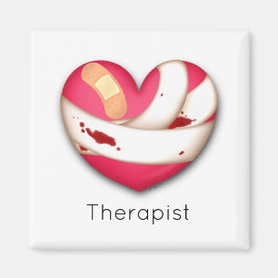 Bandaged Wounded Heart Humors Therapeutin Magnet