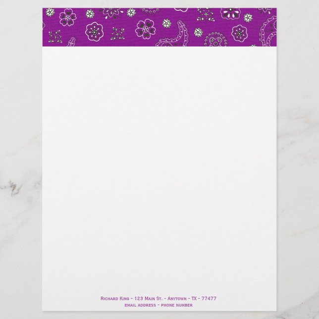 Bandana Anpassbarer Letterhead Briefbogen (Vorderseite)