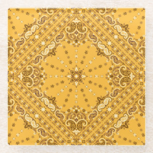 Bandana Boho: Paisley-Druck-Wiederbelebung Glasuntersetzer