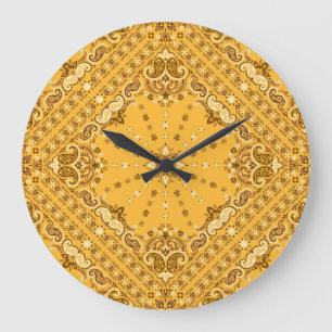 Bandana Boho: Paisley-Druck-Wiederbelebung Große Wanduhr