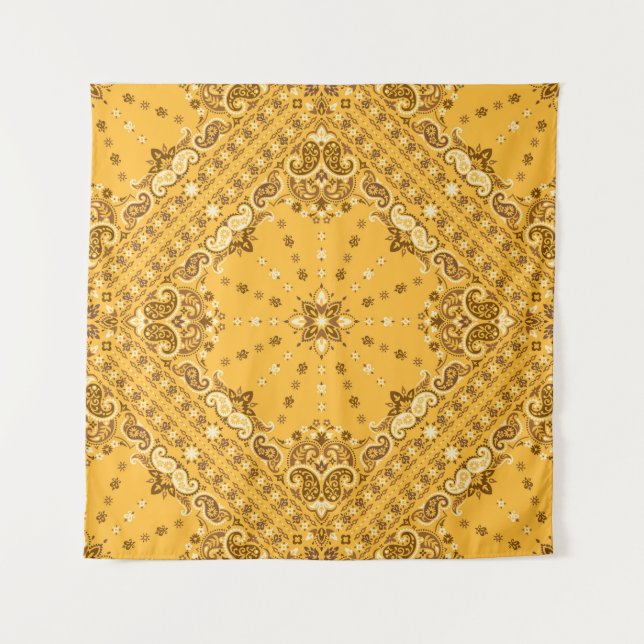 Bandana Boho: Paisley Print Revival Wandteppich (Vorderseite)