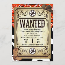 Bandana Cowboy Geburtstagsparty Einladung