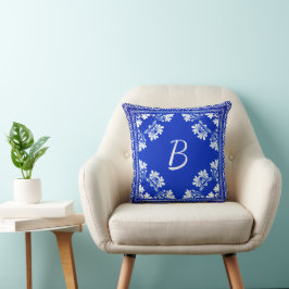 Bandana-Design für Blau und Weiß Kissen