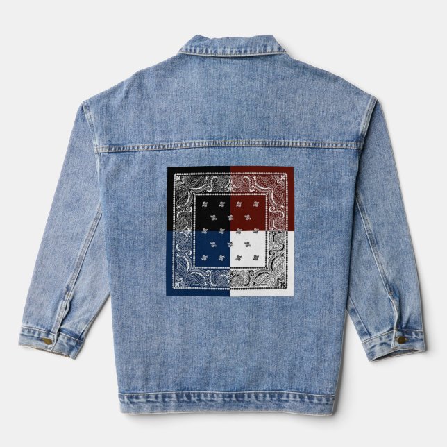 Bandana Design mens Jaket Jeansjacke (Rückseite)