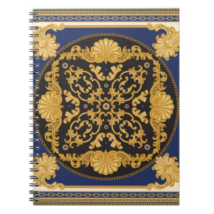 Bandana-Druck auf schwarz und blau Hintergrund, Go Notizblock