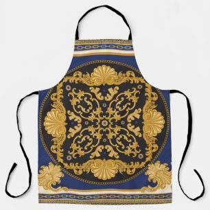 Bandana-Druck auf schwarz und blau Hintergrund, Go Schürze