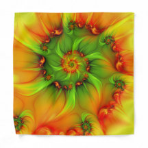 Été chaud vert orange abstrait fractal coloré