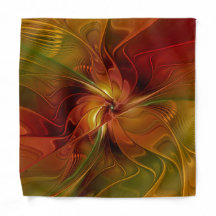 Fleur d'art fractal abstrait rouge orange marron v