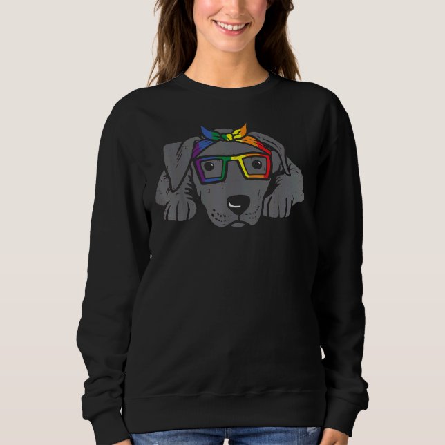 Bandana für Pitbull Dog Gay Pride Ally Lover Lgbtq Sweatshirt (Vorderseite)