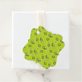 Bandana Green Blue Pattern Retro Preppy Zwei Töne Geschenkanhänger
