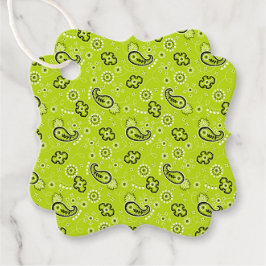 Bandana Green Blue Pattern Retro Preppy Zwei Töne Geschenkanhänger