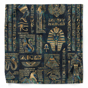 Bandana Hiéroglyphes et divinités égyptiens - Abalone et o