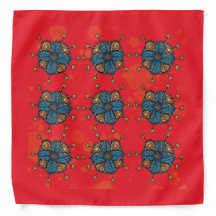 Bandana jaune bleu et orange