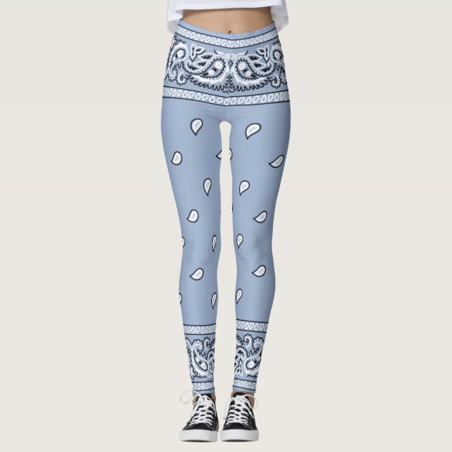 Bandana Light Blue Leggings (Vorderseite)