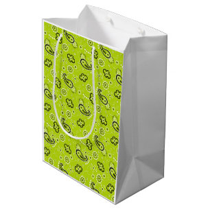 Bandana Lime Green Pattern Modernes Retro Preppy F Mittlere Geschenktüte