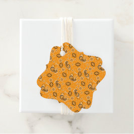 Bandana Orange Gelbes Muster Zwei Töne Spaß Geschenkanhänger